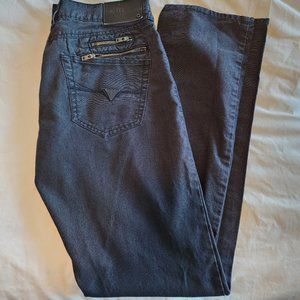 Guess Black Dress Jeans 32.32 Skinny Cosmetic Zippers Above Back Pocket